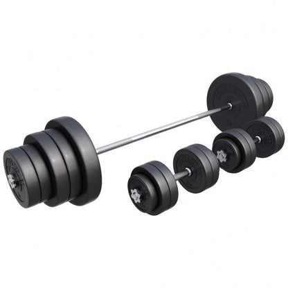 Set de Barra Larga y Discos de Pesas de Plástico - Gorilla Sports ES