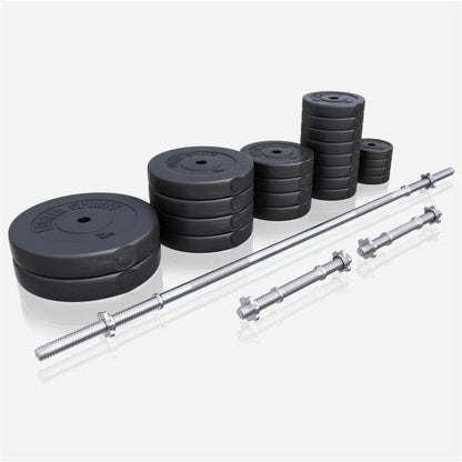 Set de Barra Larga y Discos de Pesas de Plástico - Gorilla Sports ES