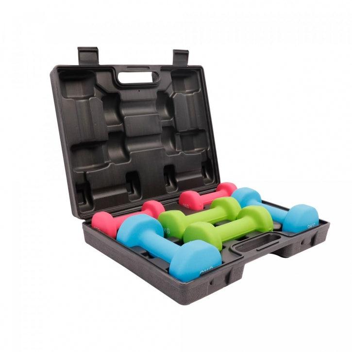 Set de Mancuernas de Neopreno + Estuche - Gorilla Sports ES