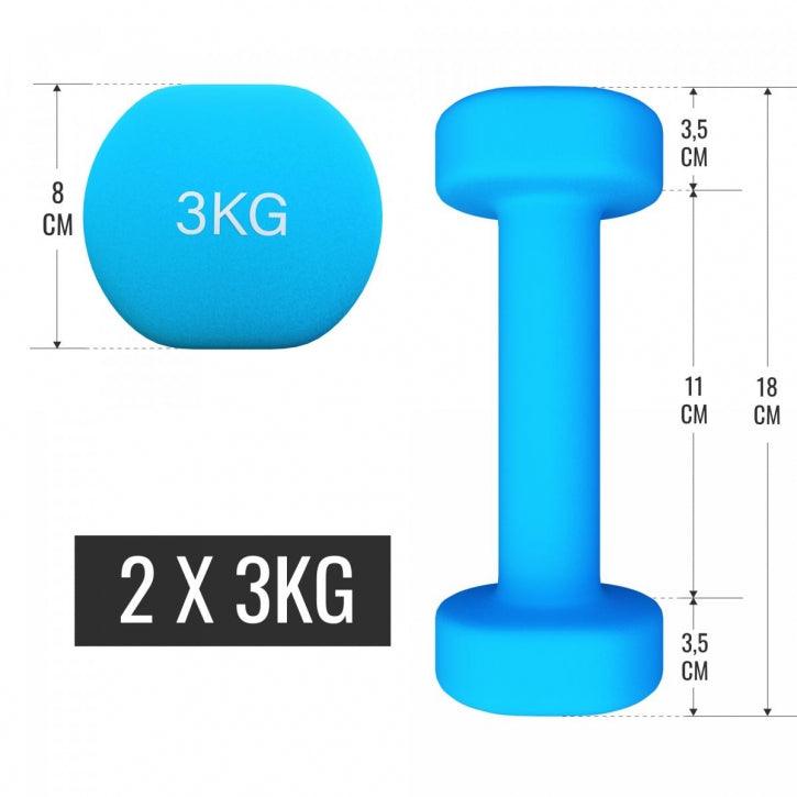 Set de Mancuernas de Neopreno + Estuche - Gorilla Sports ES