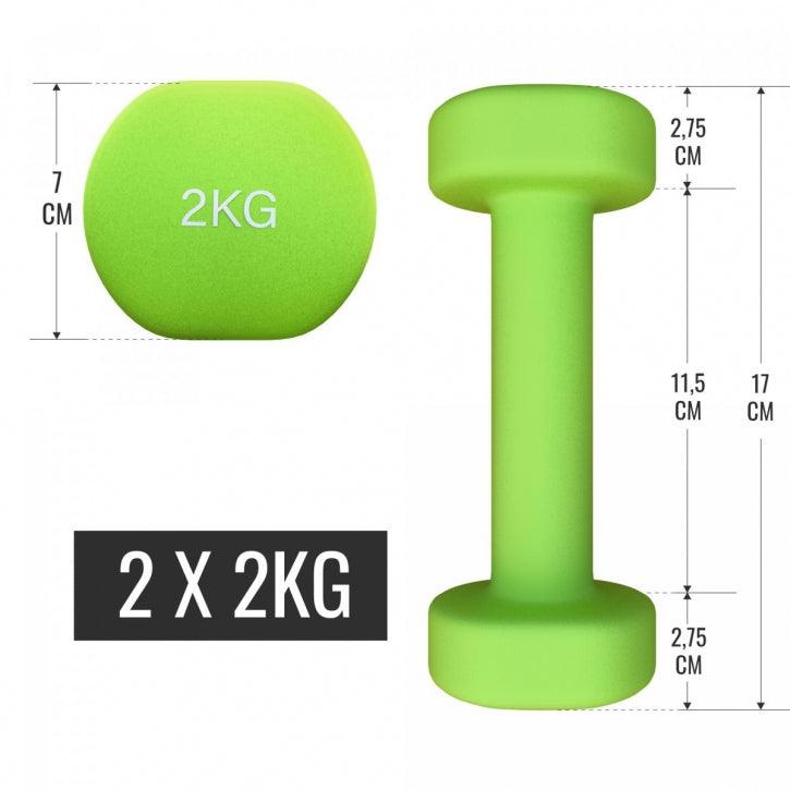 Set de Mancuernas de Neopreno + Estuche - Gorilla Sports ES