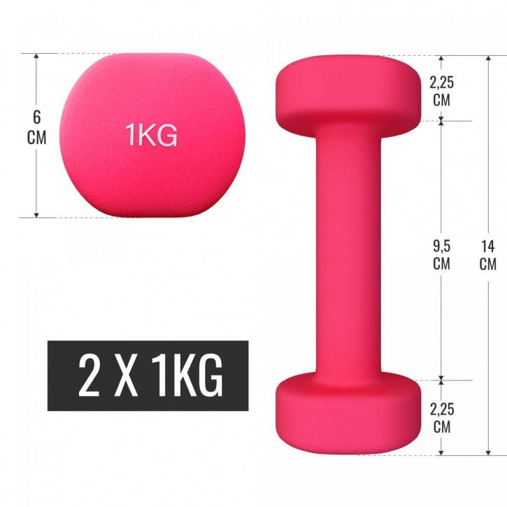 Set de Mancuernas de Neopreno + Estuche - Gorilla Sports ES