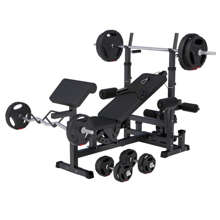 Estación de Musculación Universal con Set de Pesas 100 kg - Gorilla Sports ES