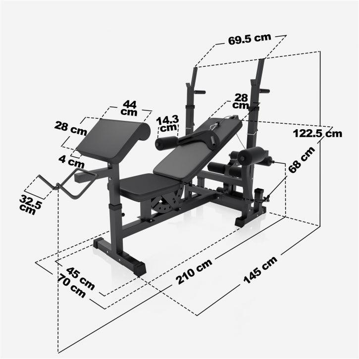Estación de Musculación Universal con Set de Pesas 100 kg - Gorilla Sports ES
