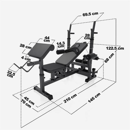 Estación de Musculación Universal con Set de Pesas 100 kg - Gorilla Sports ES