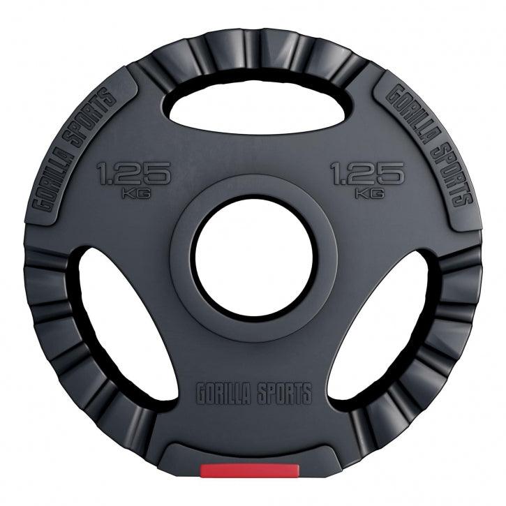 Disco de Pesas Olímpico de Plástico con Triple Agarre 1,25 - 15 kg - Gorilla Sports ES