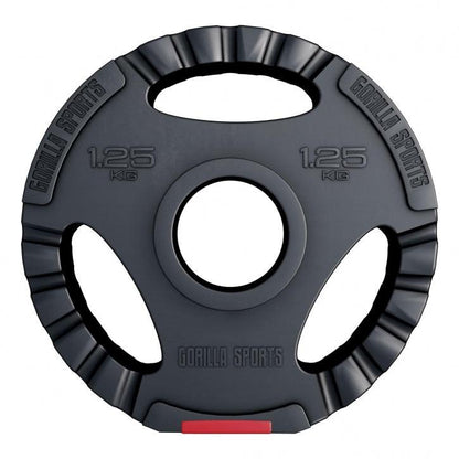 Disco de Pesas Olímpico de Plástico con Triple Agarre 1,25 - 15 kg - Gorilla Sports ES