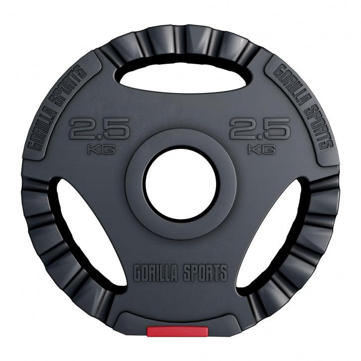 Disco de Pesas Olímpico de Plástico con Triple Agarre 1,25 - 15 kg - Gorilla Sports ES