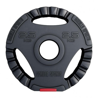 Disco de Pesas Olímpico de Plástico con Triple Agarre 1,25 - 15 kg - Gorilla Sports ES