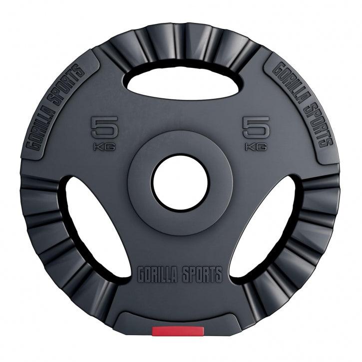 Disco de Pesas Olímpico de Plástico con Triple Agarre 1,25 - 15 kg - Gorilla Sports ES