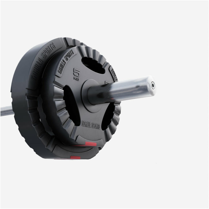 Disco de Pesas Olímpico de Plástico con Triple Agarre 1,25 - 15 kg - Gorilla Sports ES