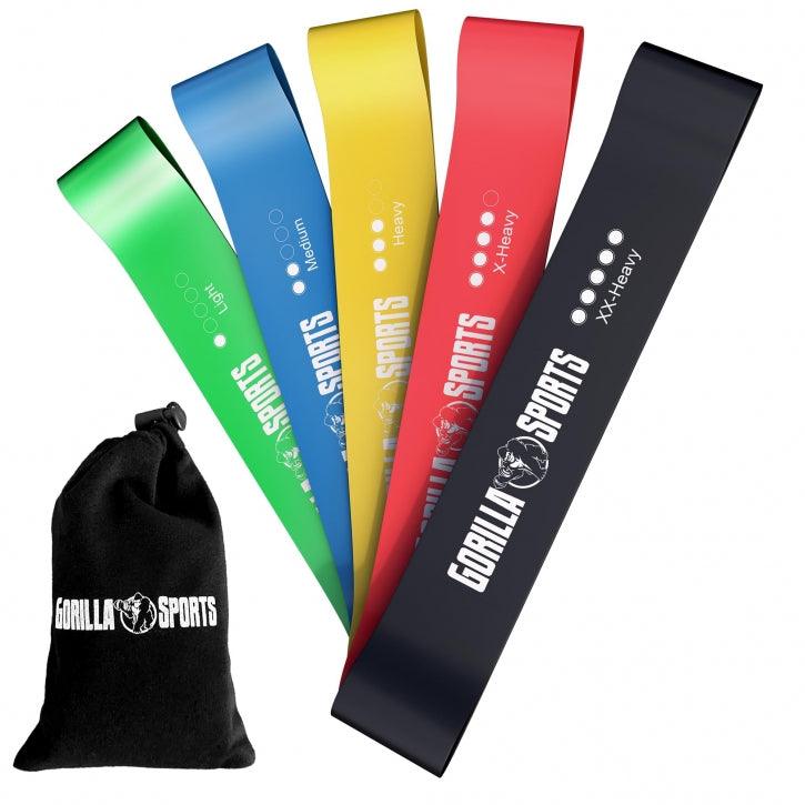 Set de Bandas Elásticas de Fitness de Látex con Bolsa - Gorilla Sports ES