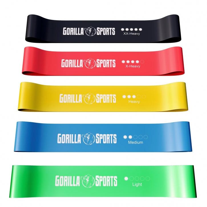 Set de Bandas Elásticas de Fitness de Látex con Bolsa - Gorilla Sports ES