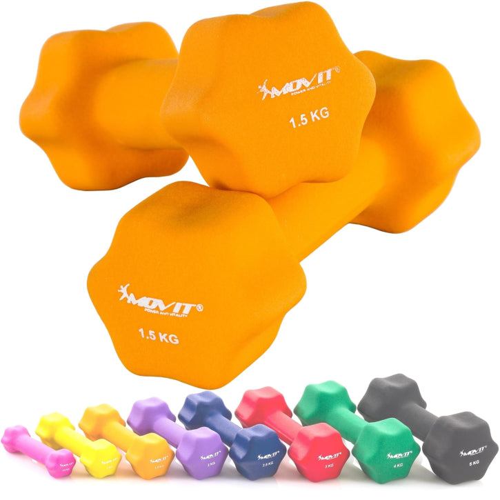 Set de Mancuernas de Neopreno Coloridas 1 kg - 10 kg - Gorilla Sports ES
