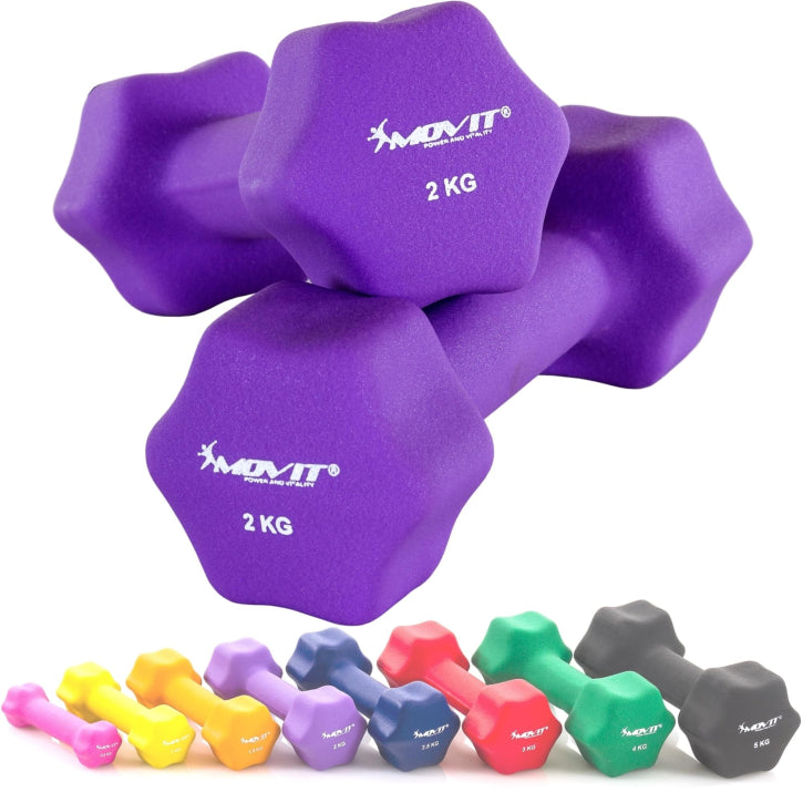 Set de Mancuernas de Neopreno Coloridas 1 kg - 10 kg - Gorilla Sports ES