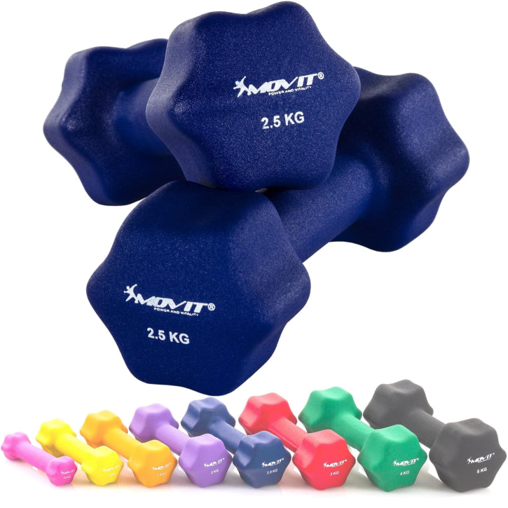 Set de Mancuernas de Neopreno Coloridas 1 kg - 10 kg - Gorilla Sports ES