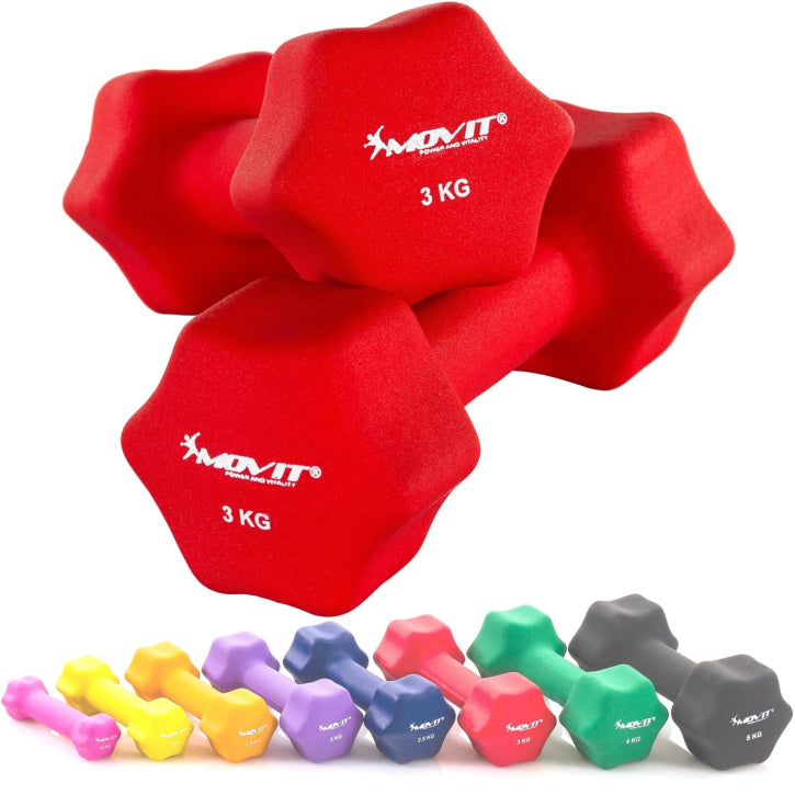 Set de Mancuernas de Neopreno Coloridas 1 kg - 10 kg - Gorilla Sports ES