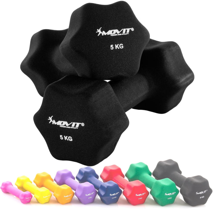Set de Mancuernas de Neopreno Coloridas 1 kg - 10 kg - Gorilla Sports ES