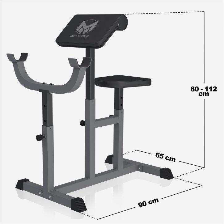 Banco de Musculación con Curl Predicador E-Series - Gorilla Sports ES
