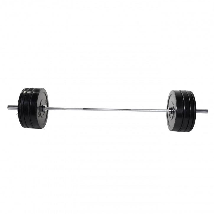 Set de Barra y Discos de Pesas Olímpicos de Goma - 140 kg - Gorilla Sports ES