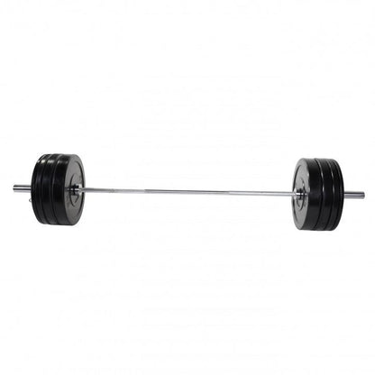 Set de Barra y Discos de Pesas Olímpicos de Goma - 140 kg - Gorilla Sports ES