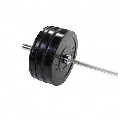 Set de Barra y Discos de Pesas Olímpicos de Goma - 140 kg - Gorilla Sports ES