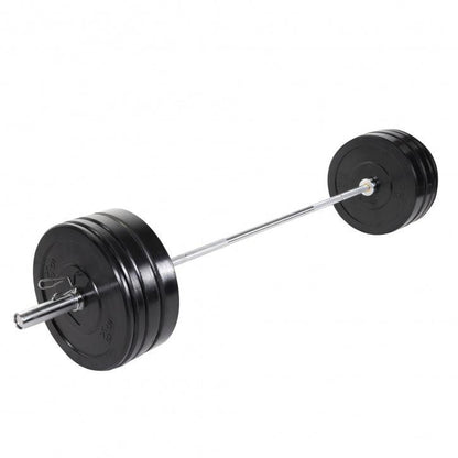 Set de Barra y Discos de Pesas Olímpicos de Goma - 140 kg - Gorilla Sports ES