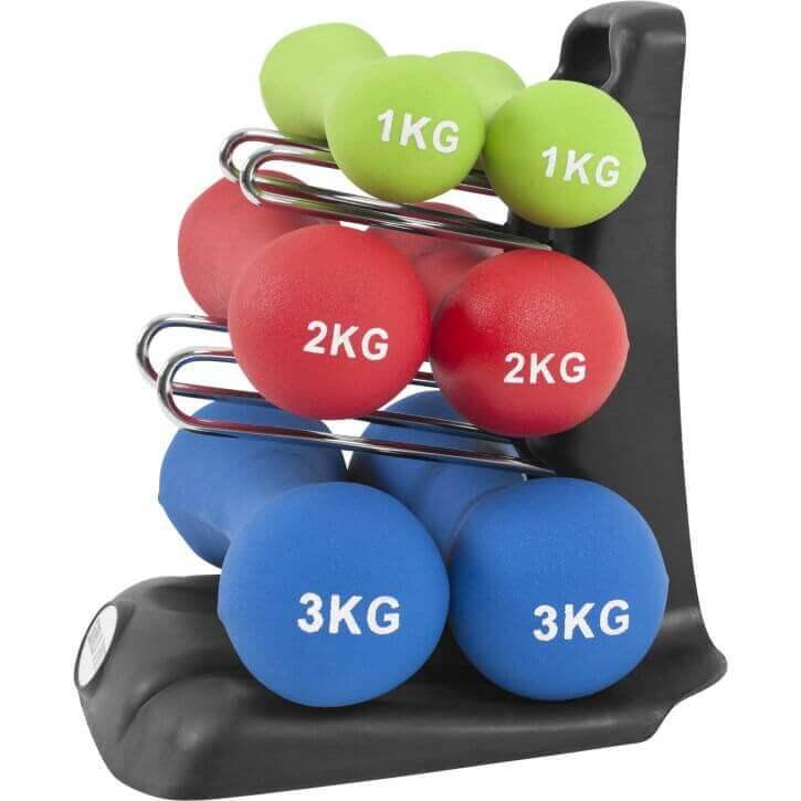 Set de Mancuernas Ergonómicas con Soporte - Gorilla Sports ES