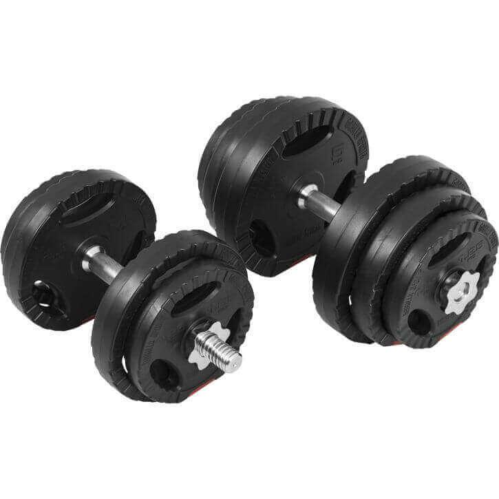 Set de Mancuernas y Discos de Pesas de Plástico con Triple Agarre - Gorilla Sports ES