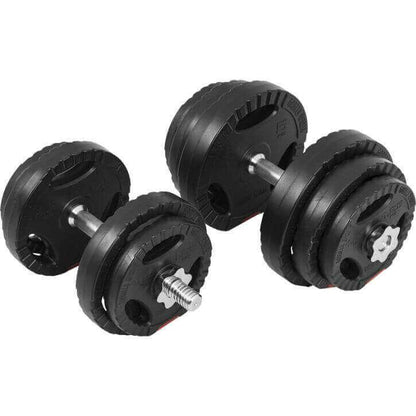 Set de Mancuernas y Discos de Pesas de Plástico con Triple Agarre - Gorilla Sports ES