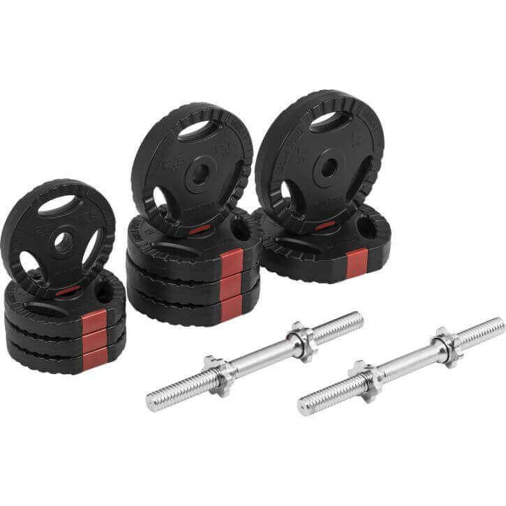 Set de Mancuernas y Discos de Pesas de Plástico con Triple Agarre - Gorilla Sports ES