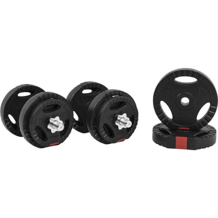 Set de Mancuernas y Discos de Pesas de Plástico con Triple Agarre - Gorilla Sports ES