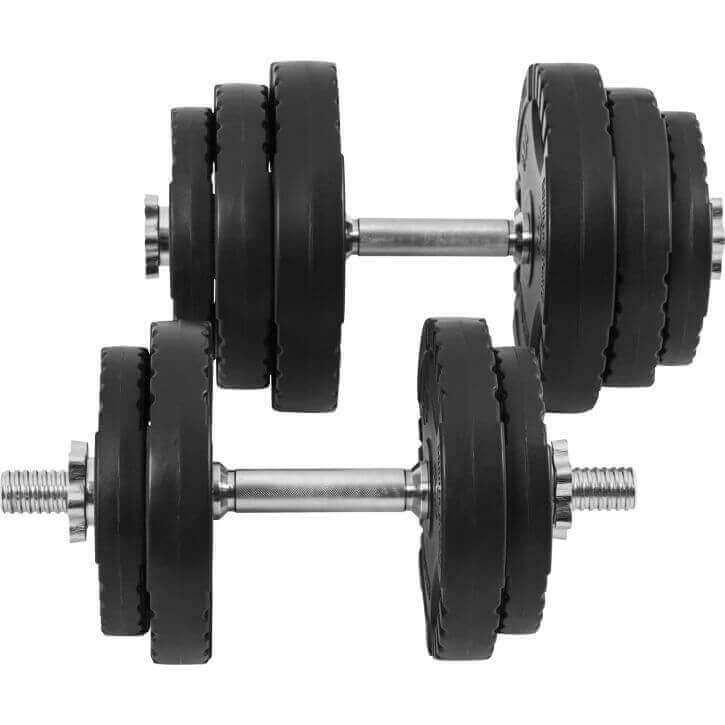 Set de Mancuernas y Discos de Pesas de Plástico con Triple Agarre - Gorilla Sports ES