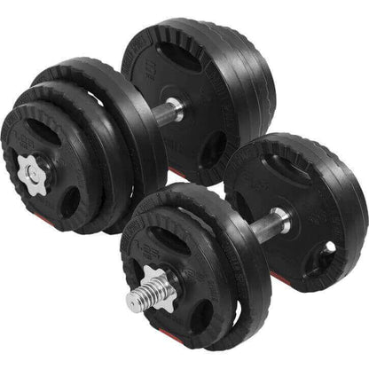 Set de Mancuernas y Discos de Pesas de Plástico con Triple Agarre - Gorilla Sports ES