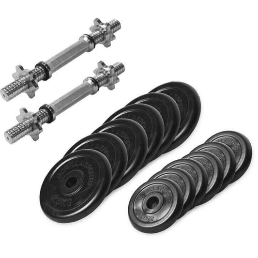 Set de Mancuernas y Discos de Pesas de Goma - Gorilla Sports ES