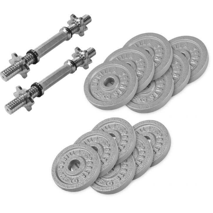 Set de Mancuernas y Discos de Pesas de Hierro Fundido - Gorilla Sports ES