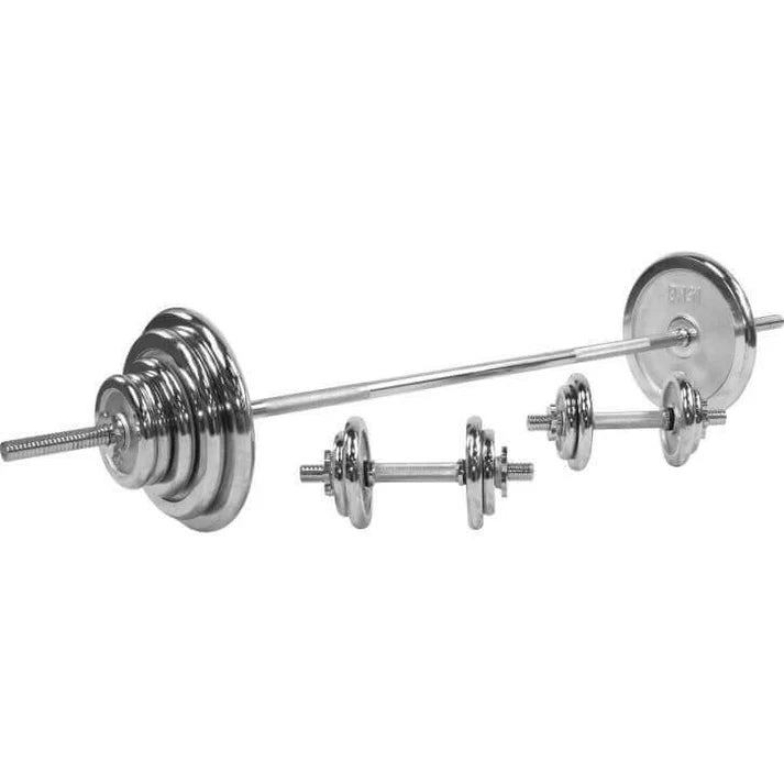 Juego de mancuernas cromadas 100 kg - Gorilla Sports ES