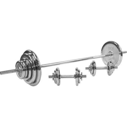 Juego de mancuernas cromadas 100 kg - Gorilla Sports ES