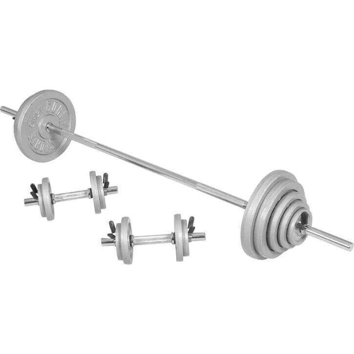 Set de Barra y Discos de Pesas de Hierro Fundido - Gorilla Sports ES