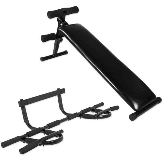 Set de Banco de Abdominales y Barra de Dominadas - Gorilla Sports ES