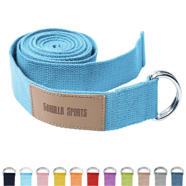 Cinturón de yoga en azul 260 x 3,8 cm