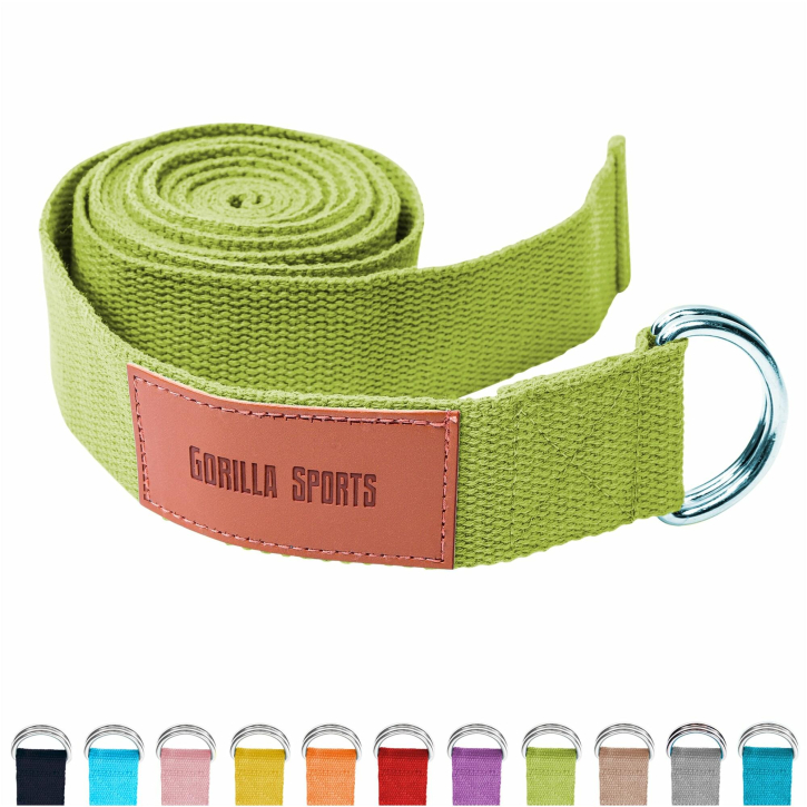 Cinturón de yoga en verde 260 x 3,8 cm