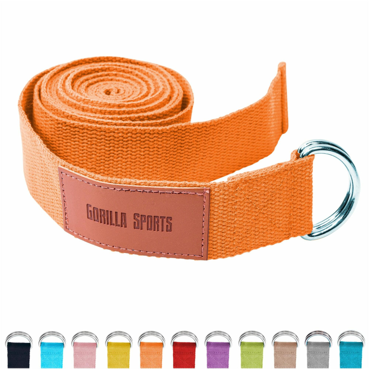 Cinturón de yoga en naranja 260 x 3,8 cm