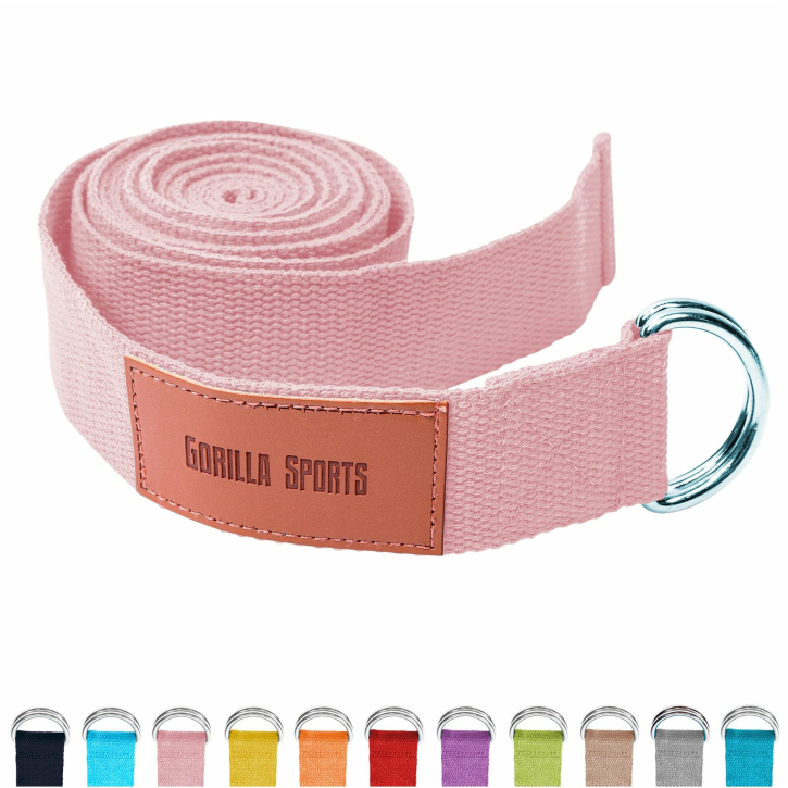 Cinturón de yoga en rosa 260 x 3,8 cm