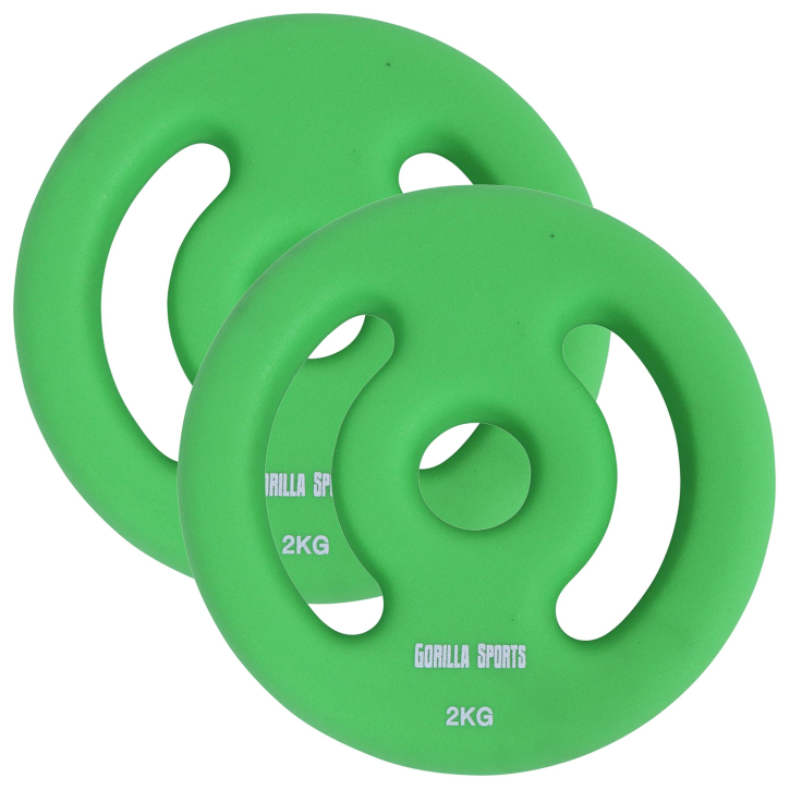 Juego de discos de pesas de neopreno en verde 2 x 2 KG