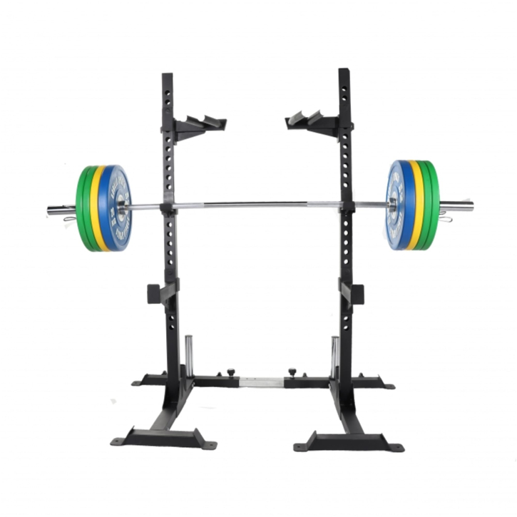 Rack para sentadillas con juego de pesas olímpicas pro de 140 kg