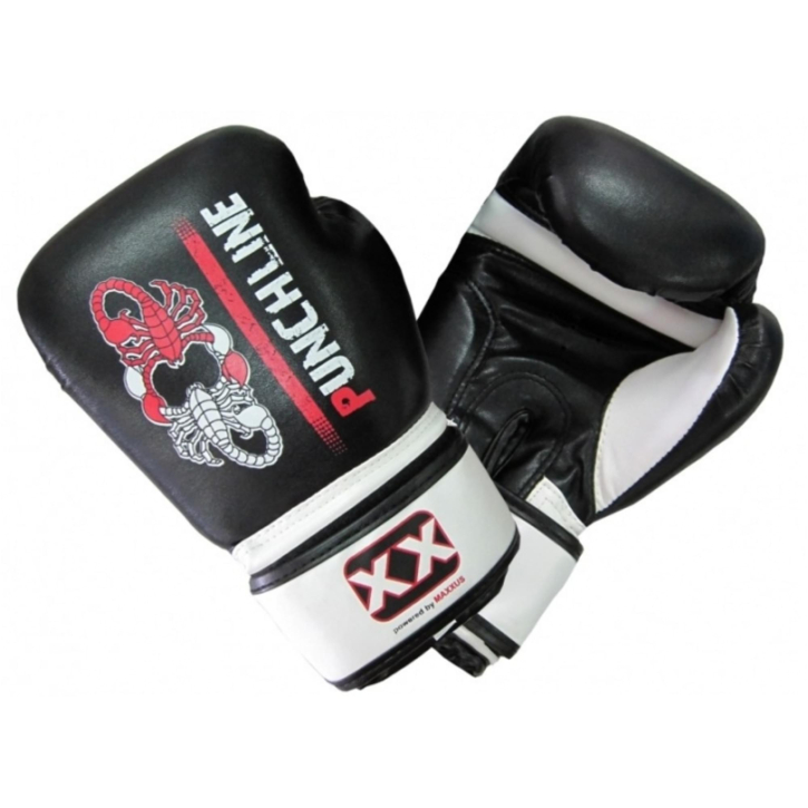 Juego de guantes de boxeo de cuero sintético Scorpion de 10 - 12 onzas